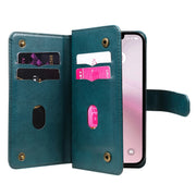 For iPhone 16e Multi-Function Wallet 10 Card Slots Leather Phone Case(Dark Green)