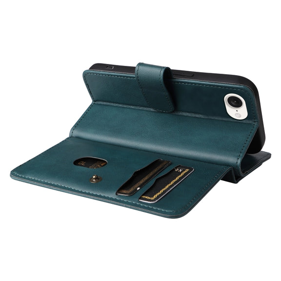 For iPhone 16e Multi-Function Wallet 10 Card Slots Leather Phone Case(Dark Green)