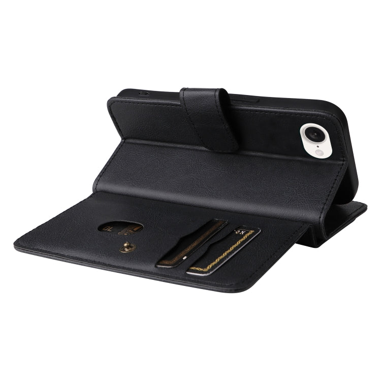 For iPhone 16e Multi-Function Wallet 10 Card Slots Leather Phone Case(Black)