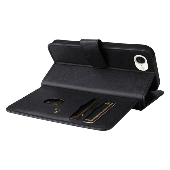 For iPhone 16e Multi-Function Wallet 10 Card Slots Leather Phone Case(Black)