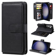 For Samsung Galaxy S25 / S24 5G Multi-Function Wallet 10 Card Slots Leather Phone Case(Black)