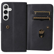 For Samsung Galaxy S25 / S24 5G Multi-Function Wallet 10 Card Slots Leather Phone Case(Black)