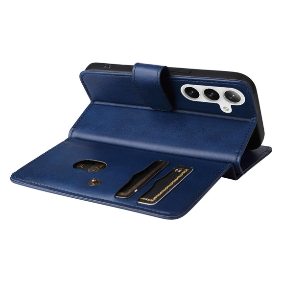 For Samsung Galaxy S25+ / S24+ 5G Multi-Function Wallet 10 Card Slots Leather Phone Case(Dark Blue)