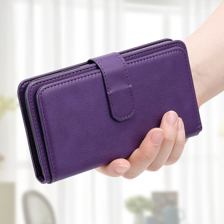 For Redmi K70 Multi-Function Wallet 10 Card Slots Leather Phone Case(Violet)