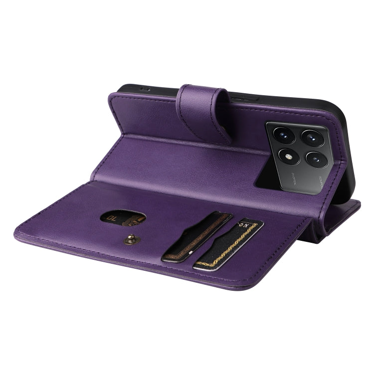 For Redmi K70 Multi-Function Wallet 10 Card Slots Leather Phone Case(Violet)