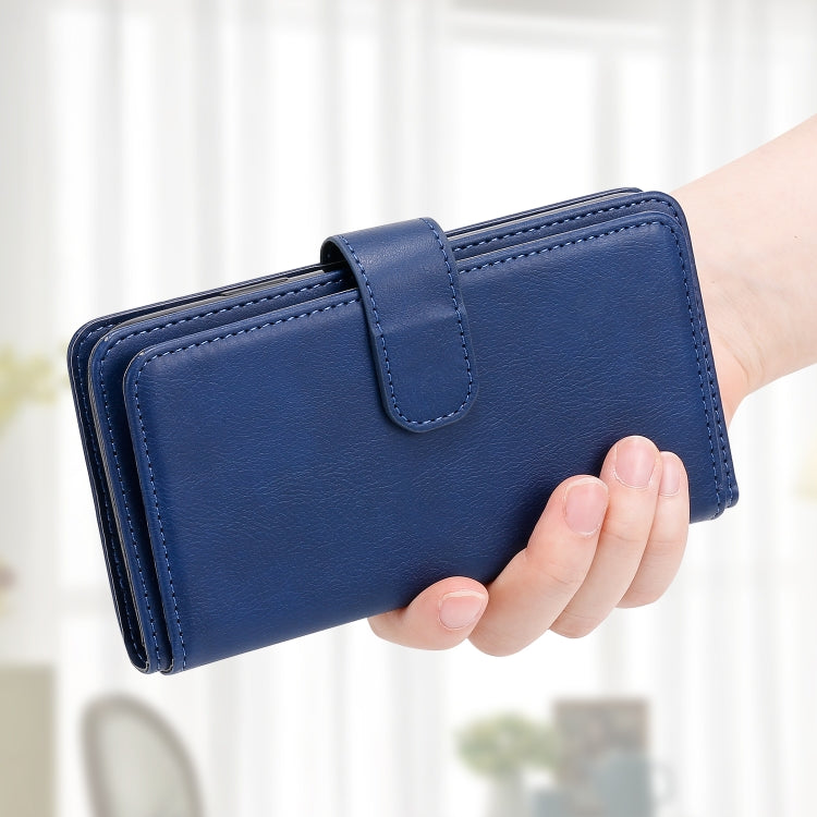 For Redmi K70 Multi-Function Wallet 10 Card Slots Leather Phone Case(Dark Blue)