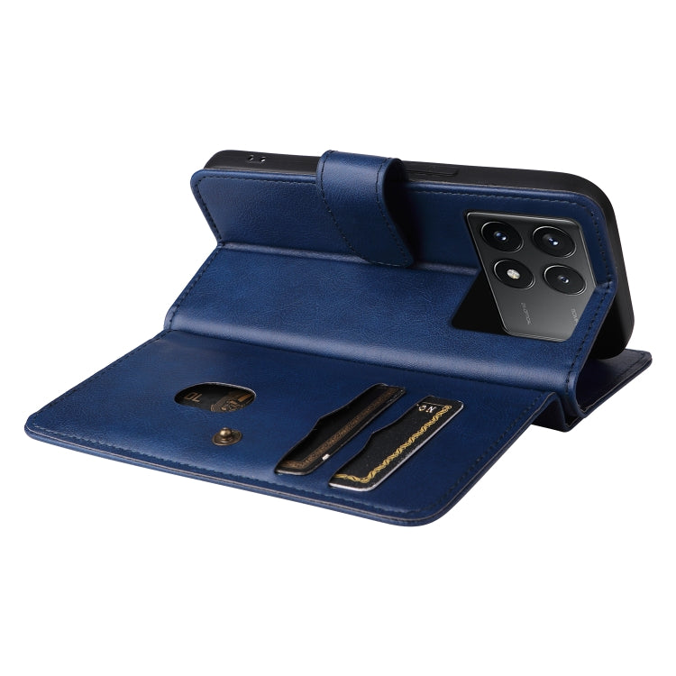 For Redmi K70 Multi-Function Wallet 10 Card Slots Leather Phone Case(Dark Blue)