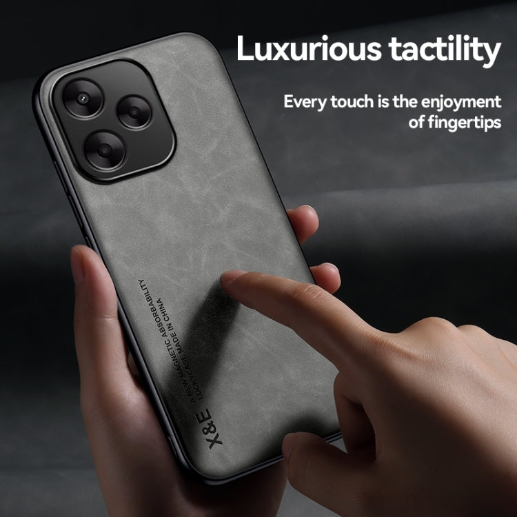 For Redmi K70 Ultra Skin Feel Magnetic Leather Back Phone Case(Dark Grey)