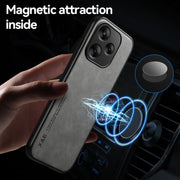 For Redmi K70 Ultra Skin Feel Magnetic Leather Back Phone Case(Dark Grey)