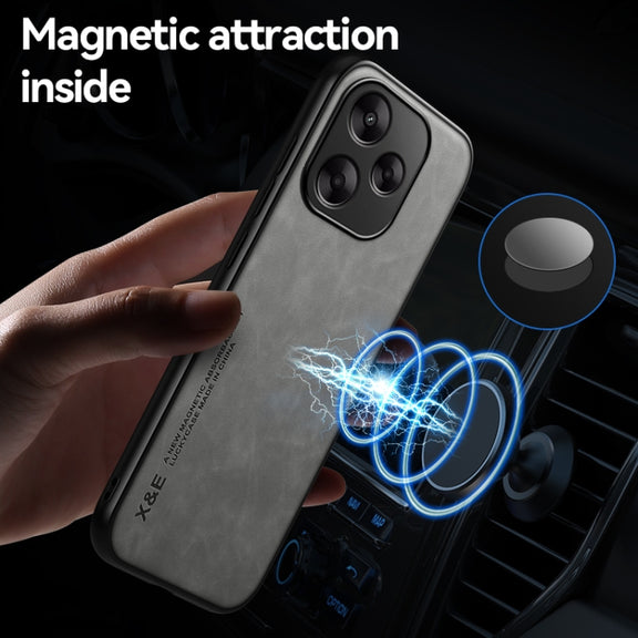 For Redmi K70 Ultra Skin Feel Magnetic Leather Back Phone Case(Dark Grey)
