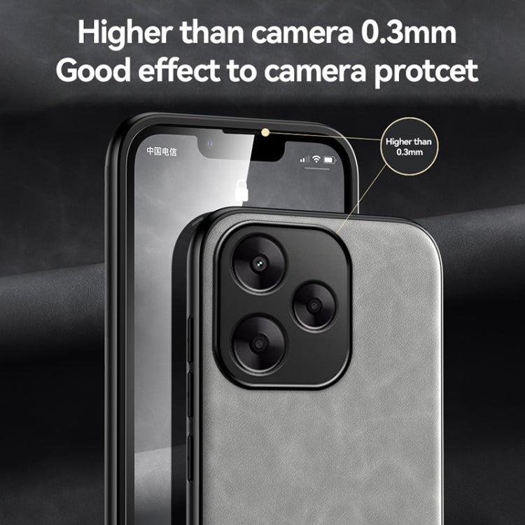 For Redmi K70 Ultra Skin Feel Magnetic Leather Back Phone Case(Dark Grey)