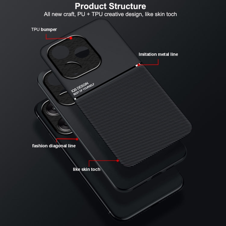 For Redmi K70 Ultra Classic Tilt Strip Grain Magnetic Shockproof PC + TPU Phone Case(Blue)