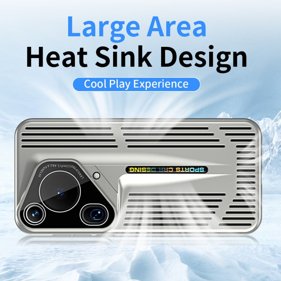For Huawei Pura 70 Ultra Blade Cooling PC Full Coverage Phone Case(Cyan)