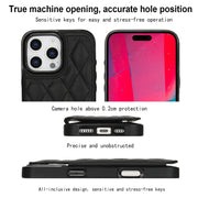 For iPhone 16 Pro Double Buckle Rhombic PU Leather Phone Case(Black)