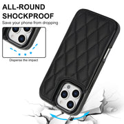 For iPhone 16 Pro Double Buckle Rhombic PU Leather Phone Case(Black)