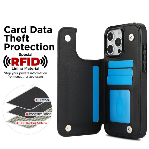 For iPhone 16 Pro Double Buckle Rhombic PU Leather Phone Case(Black)