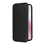 For iPhone 16e Carbon Fiber Texture Flip Leather Phone Case(Black)