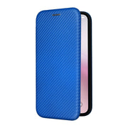 For iPhone SE 2024 Carbon Fiber Texture Flip Leather Phone Case(Blue)