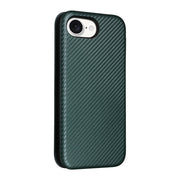 For iPhone 16e Carbon Fiber Texture Flip Leather Phone Case(Green)