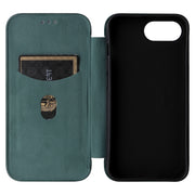 For iPhone 16e Carbon Fiber Texture Flip Leather Phone Case(Green)