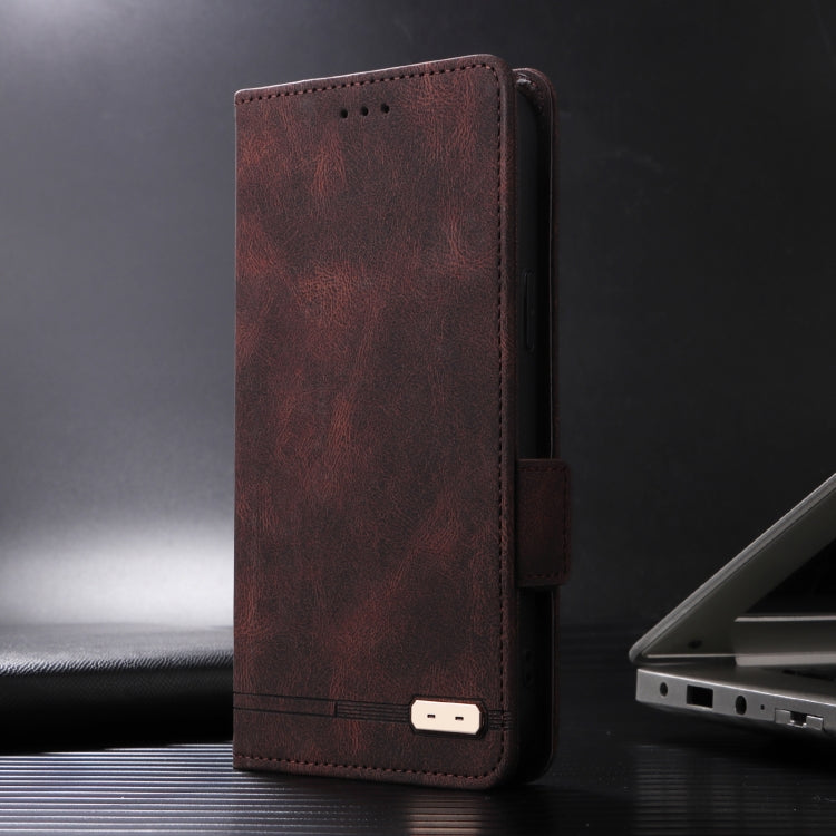 For iPhone 16 Magnetic Clasp Leather Phone Case(Brown)