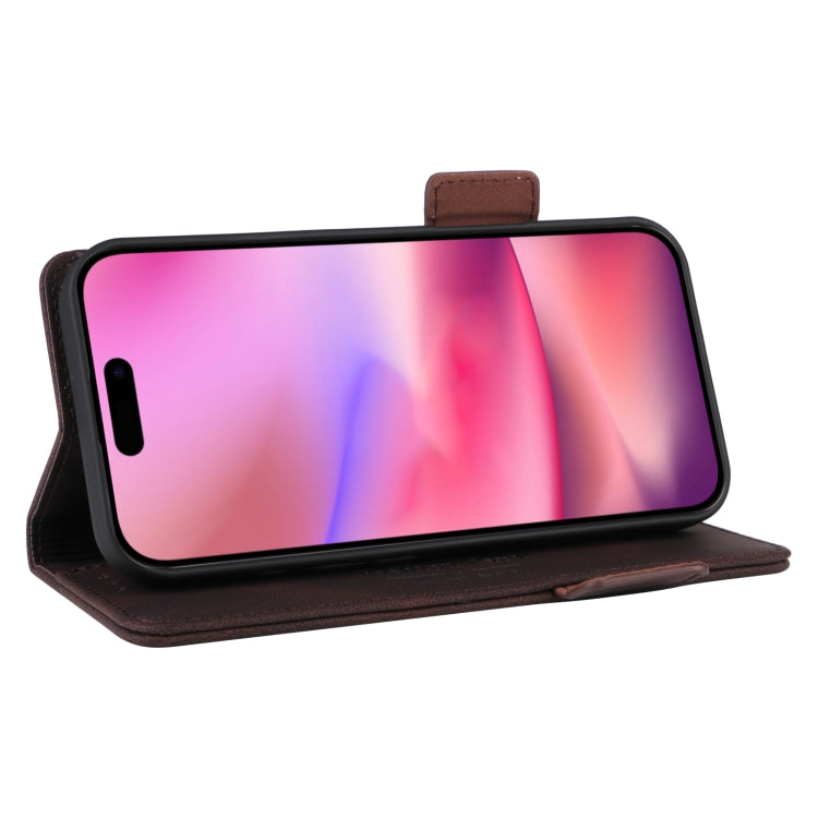 For iPhone 16 Magnetic Clasp Leather Phone Case(Brown)