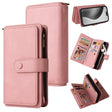 For iPhone 16 Pro Max Skin Feel Multi Card Slots Zipper Wallet Leather Phone Case(Pink) - iPhone 16 Pro Max Cases by PMC TechLife | Online Shopping South Africa | PMC TechLife | Buy Now Pay Later Mobicred