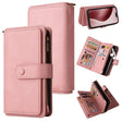 For iPhone 16 Pro Skin Feel Multi Card Slots Zipper Wallet Leather Phone Case(Pink) - iPhone 16 Pro Cases by PMC TechLife | Online Shopping South Africa | PMC TechLife | Buy Now Pay Later Mobicred