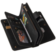 For iPhone 16 Plus Skin Feel Multi Card Slots Zipper Wallet Leather Phone Case(Black)