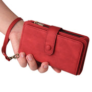 For Samsung Galaxy S24 FE 5G Skin Feel Multi Card Slots Zipper Wallet Leather Phone Case(Red)