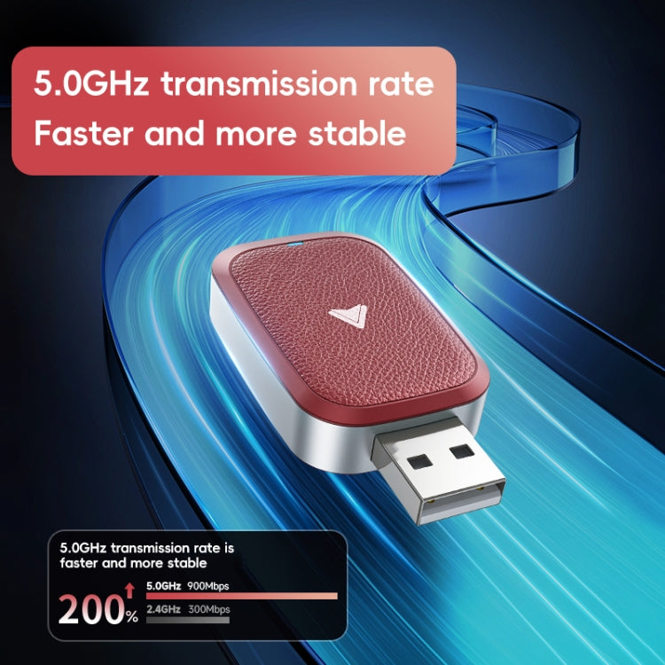 For Android Car Carplay Box Wired to Wireless Auto Adapter(Red)