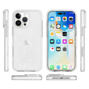 For iPhone 16 Pro Dual Color Clear Glitter TPU + TPE Full Coverage Phone Case(Glitter White)
