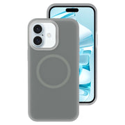 For iPhone 16 Jelly Liquid Silicone MagSafe Magnetic Phone Case(Grey)