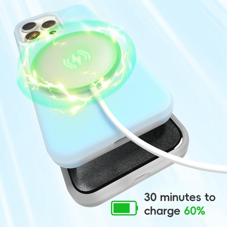 For iPhone 16 Jelly Liquid Silicone MagSafe Magnetic Phone Case(Green)