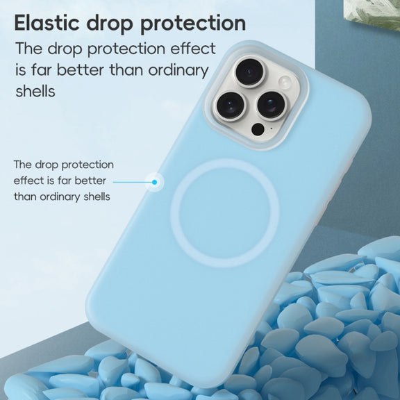 For iPhone 16 Pro Jelly Liquid Silicone MagSafe Magnetic Phone Case(Yellow)
