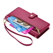 For Redmi K70 Ultra Nine Card-slot Zipper Wallet Bag Leather Phone Case(Red)