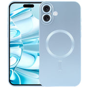 For iPhone 16 Liquid TPU Silicone Solid Color MagSafe Phone Case(Blue)
