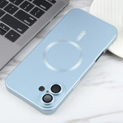 For iPhone 16 Liquid TPU Silicone Solid Color MagSafe Phone Case(Blue)