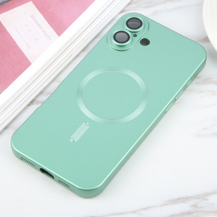 For iPhone 16 Liquid TPU Silicone Solid Color MagSafe Phone Case(Green)