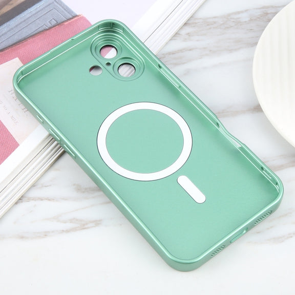 For iPhone 16 Liquid TPU Silicone Solid Color MagSafe Phone Case(Green)