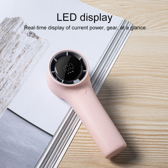 N606 Pro HD Digital Display Mini Handheld Fan(Pink)