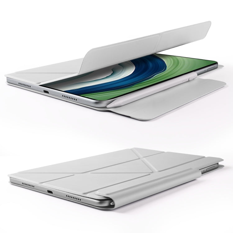 For Huawei MatePad Pro 13.2 2023 Fixed Buckle Magnetic Deformation Leather Tablet Case(Grey)