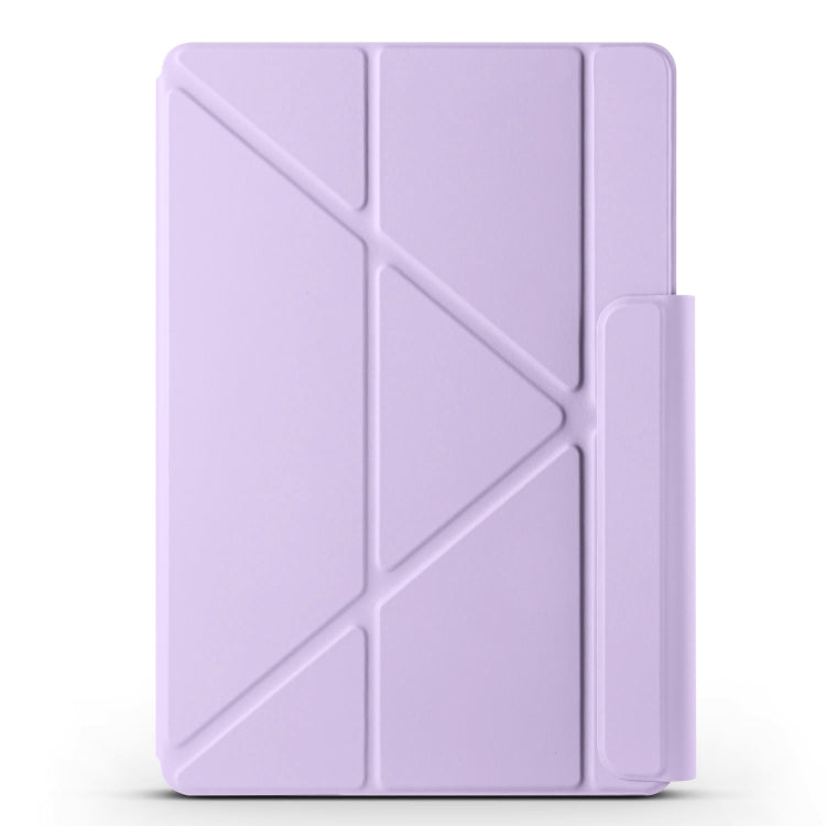 For Huawei MatePad Air 12 2024 Fixed Buckle Magnetic Deformation Leather Tablet Case(Purple)