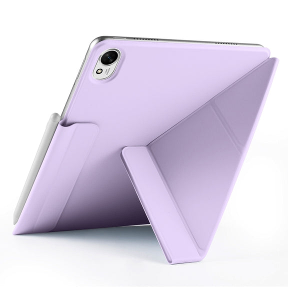 For Huawei MatePad Air 12 2024 Fixed Buckle Magnetic Deformation Leather Tablet Case(Purple)