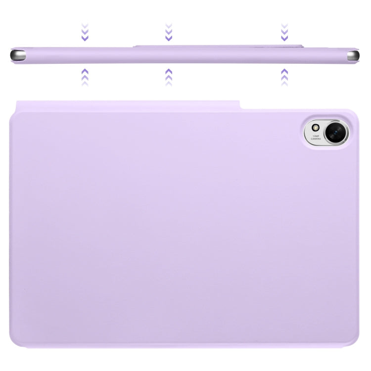 For Huawei MatePad Air 12 2024 Fixed Buckle Magnetic Deformation Leather Tablet Case(Purple)