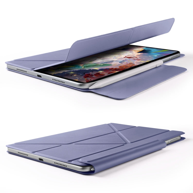 For Huawei MatePad Air 12 2024 Fixed Buckle Magnetic Deformation Leather Tablet Case(Lavender Purple)