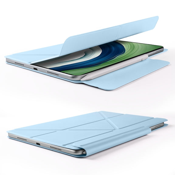 For Huawei MatePad Pro 12.2 2024 Fixed Buckle Magnetic Deformation Leather Tablet Case(Ice Blue)
