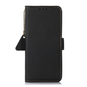 For Samsung Galaxy S25 Ultra 5G Side-Magnetic TJ Genuine Leather RFID Phone Case(Black)