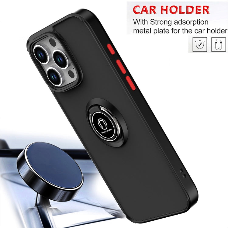 For iPhone 16 Pro Max Q Shadow 1 Series TPU + PC Phone Case with Ring(Black+Red)