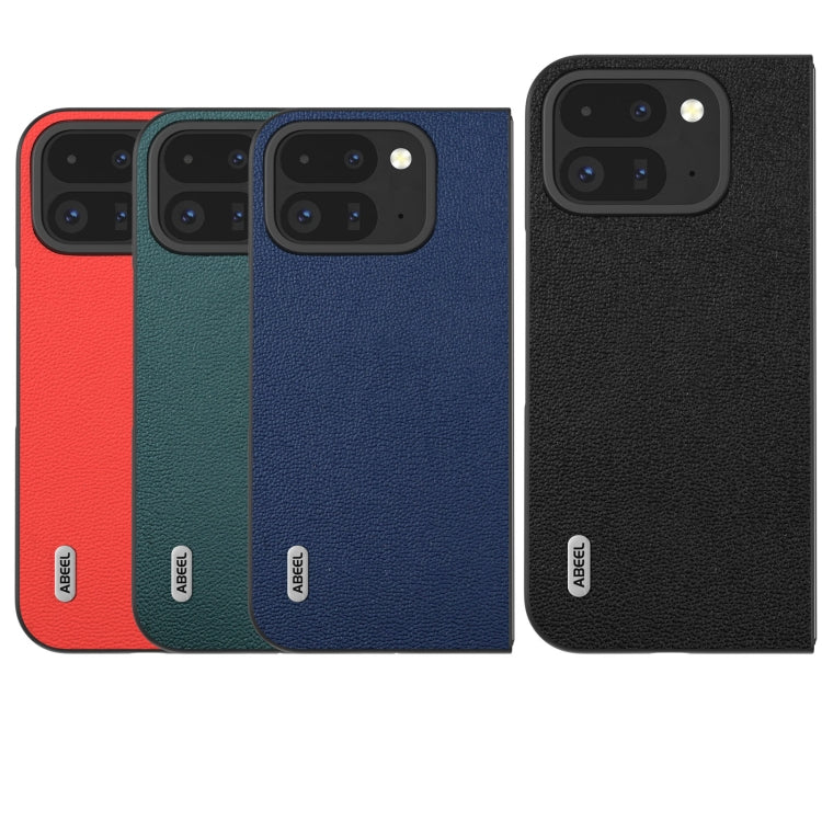 For Google Pixel 9 Pro Fold ABEEL Genuine Leather Luolai Series Phone Case(Red)